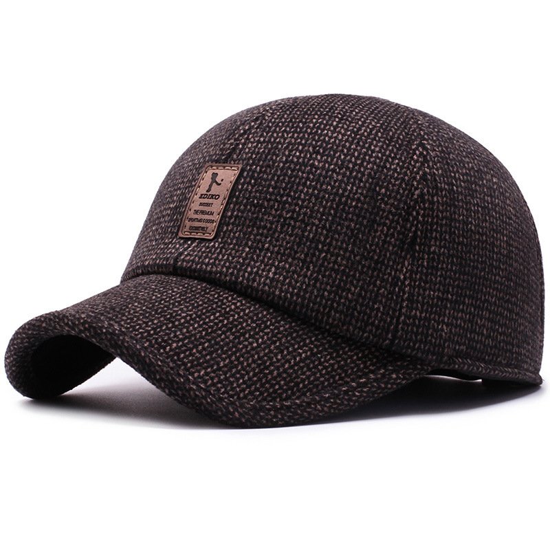 Men's Middle-aged And Elderly Woolen Baseball Caps - Image 2