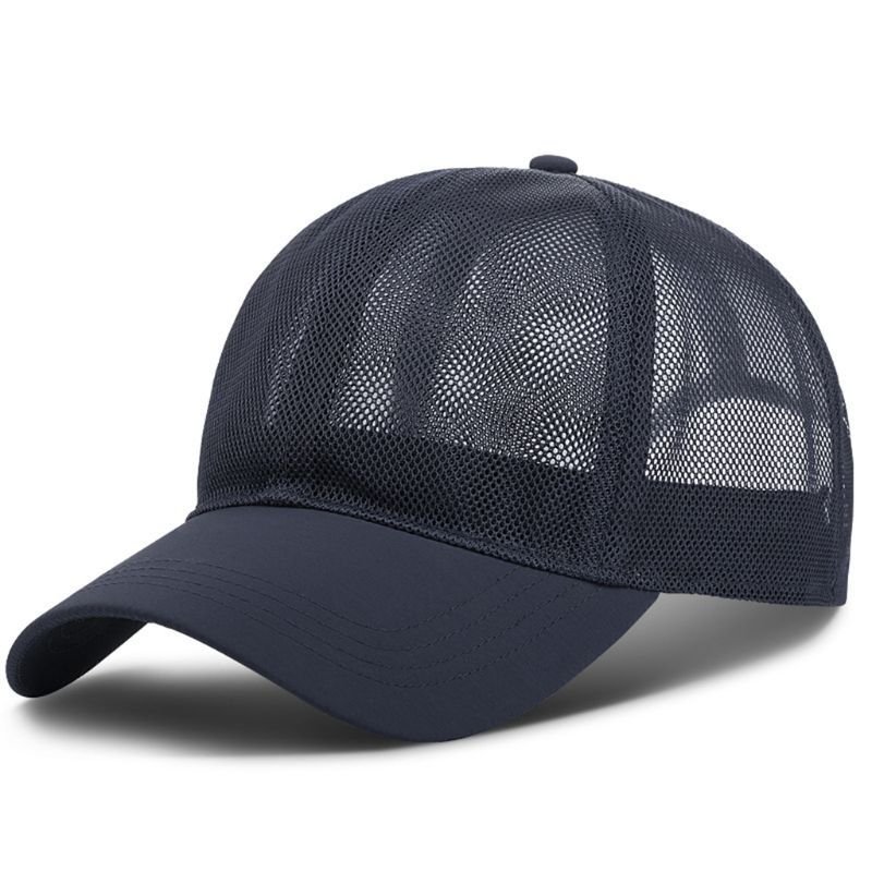 Breathable Mesh Men's And Women's Hats Outdoor Solid Color Light Board Baseball Caps - Image 4