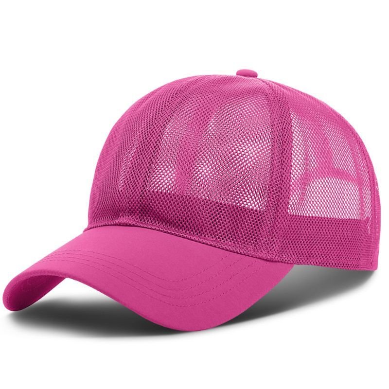 Breathable Mesh Men's And Women's Hats Outdoor Solid Color Light Board Baseball Caps - Image 5