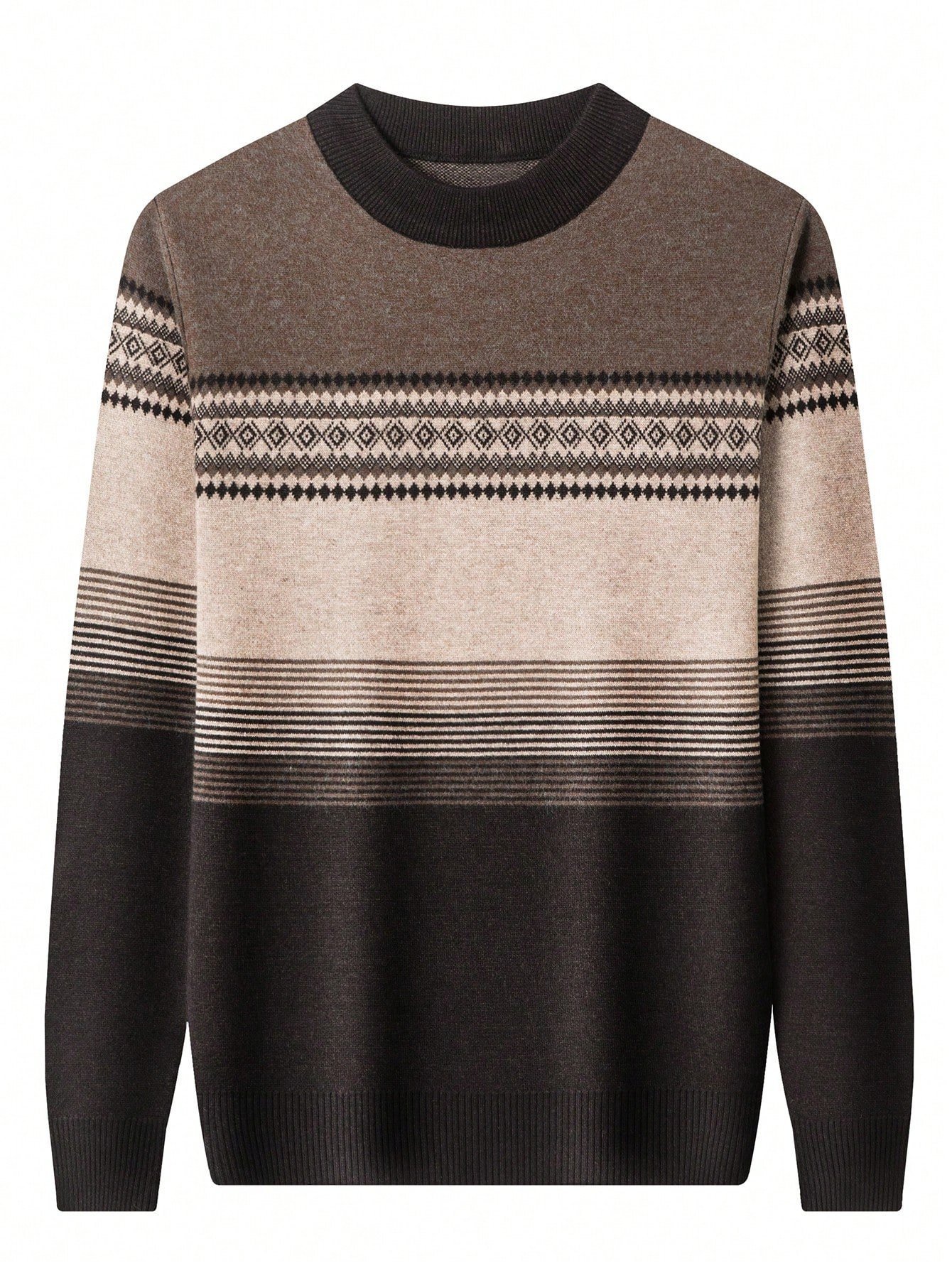 Men’s Striped Sweater – Casual Long Sleeve Knit Style - Image 2