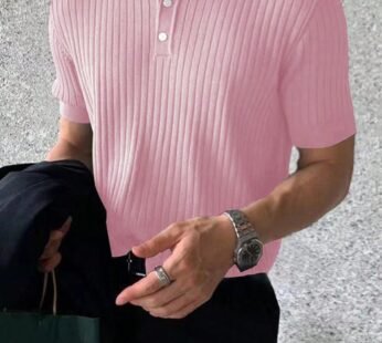 Men’s Solid Color Short Sleeve Polo Shirt – Classic Casual Style