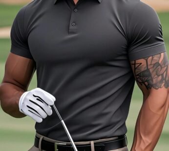 Men’s Solid Color Short Sleeve Polo Shirt – Casual Commute Style