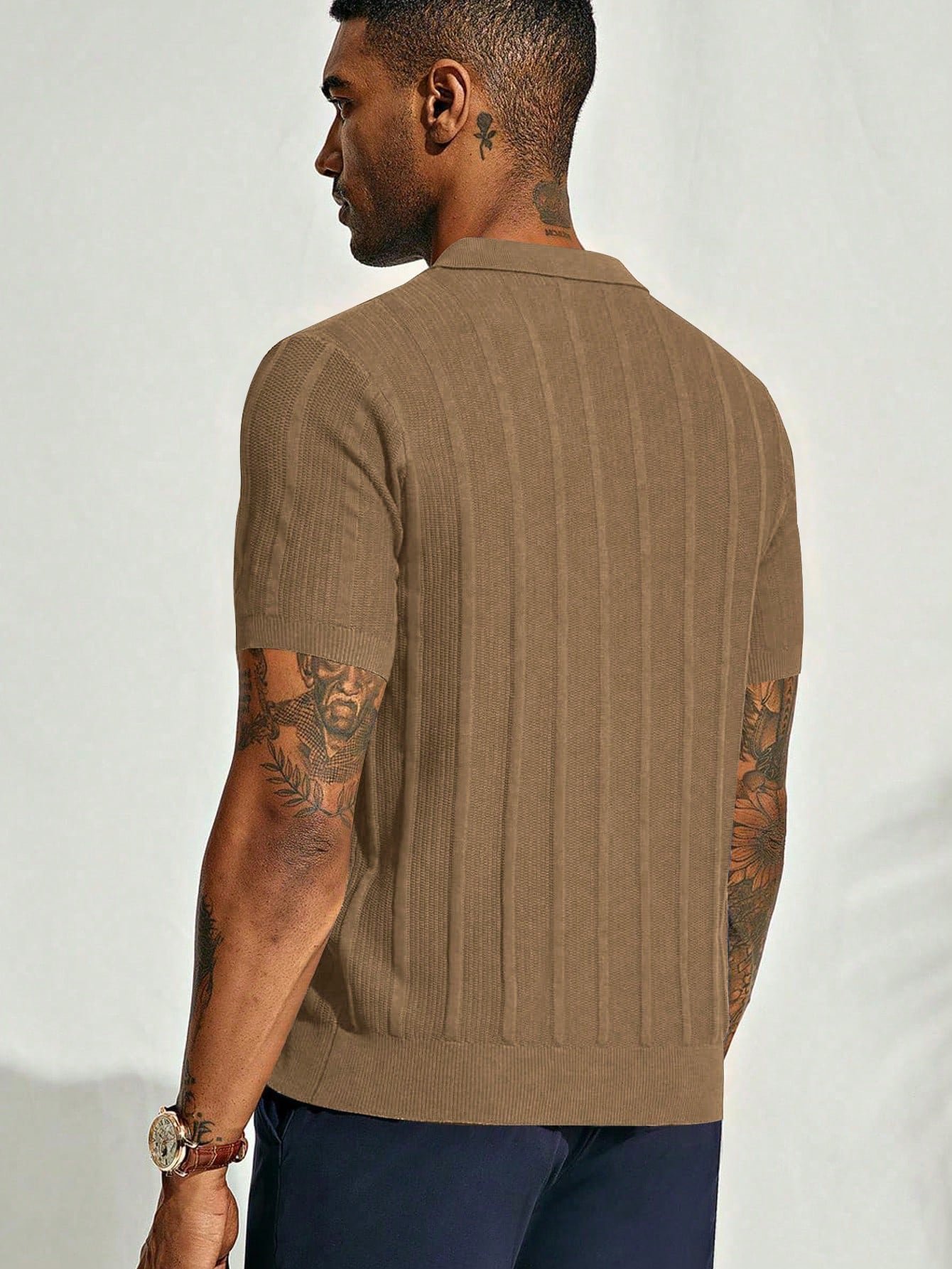 Men’s Solid Color Polo Shirt – Casual Short Sleeve Style - Image 2