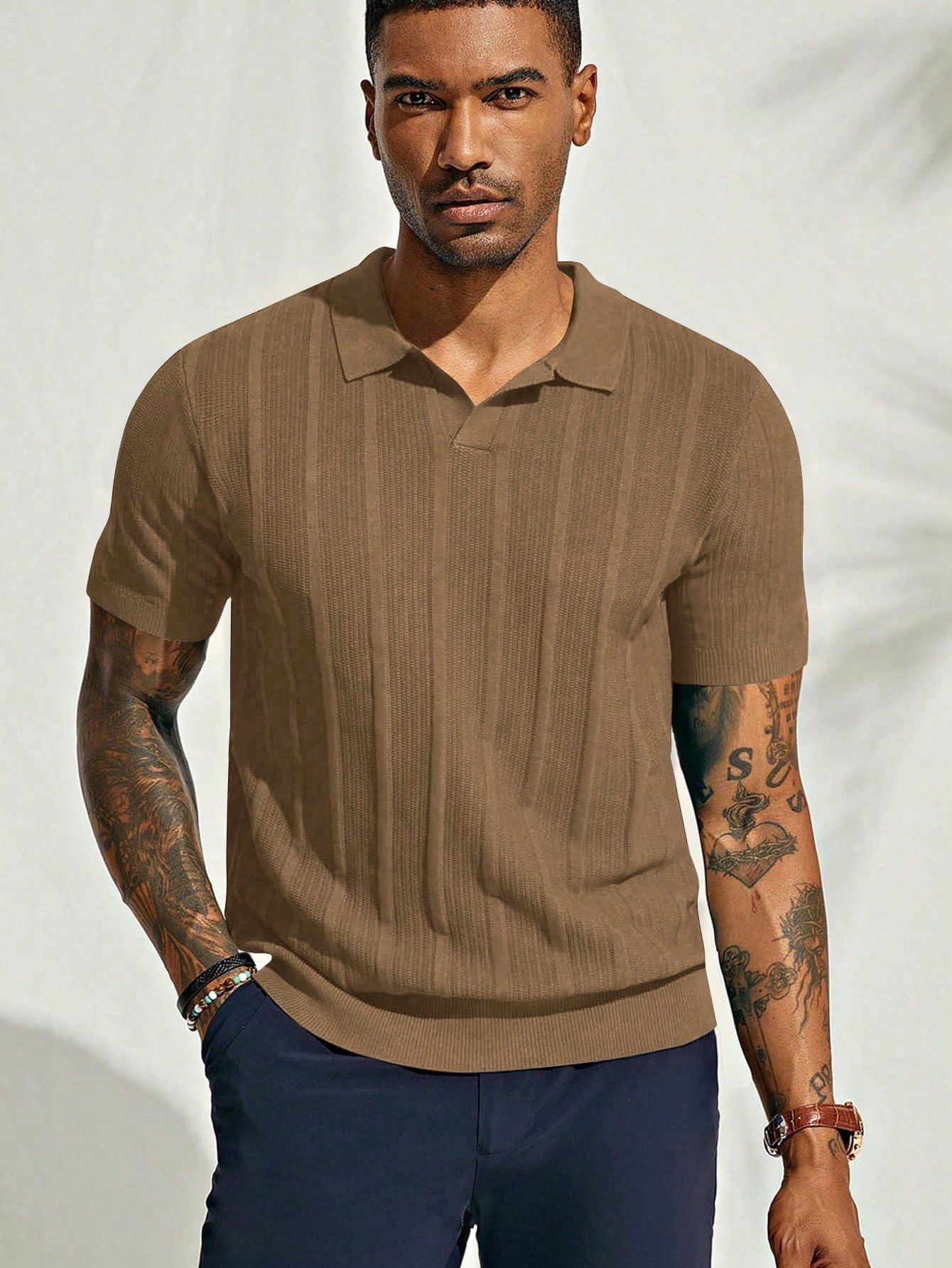 Men’s Solid Color Polo Shirt – Casual Short Sleeve Style - Image 4