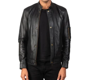 Tea House Black Leather Biker Jacket