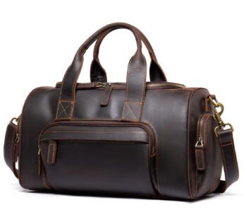 New Leather Handmade Retro Leather Men’s Hand Luggage Bag Large Capacity