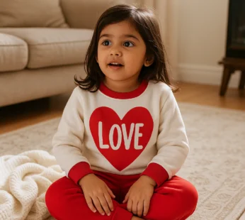 Mini Charm Winter Tracksuit – Love Edition (Red)