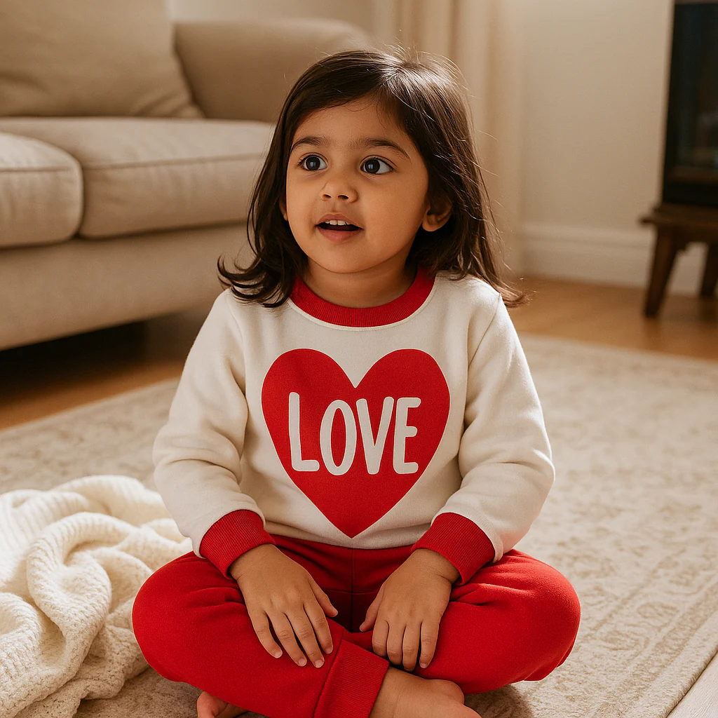 Mini Charm Winter Tracksuit – Love Edition (Red)