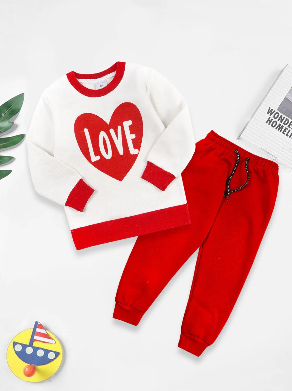 Mini Charm Winter Tracksuit – Love Edition (Red) - Image 5