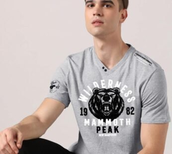 WILDERNESS V NECK COTTON TEE SHIRT FOR MEN