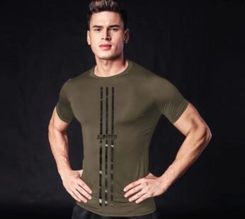 HIGH GLOSS 3 STRIPE 4 WAY STRETCH COMPRESSION DRY FIT TEE