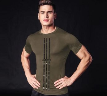 HIGH GLOSS 3 STRIPE 4 WAY STRETCH COMPRESSION DRY FIT TEE