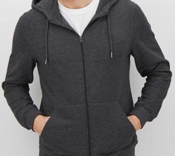 Charcoal Fleece Big Size Zipper Hoodie
