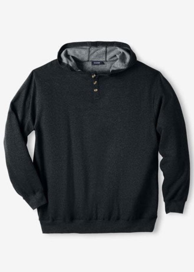 Henley Fleece Pullover Hoodie