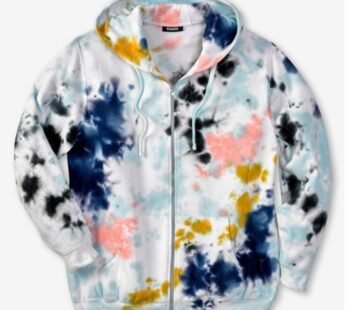 Cool Blue Marble Fleece Big & Tall Size Zipper Hoodie