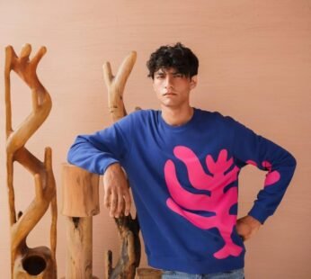 Blue Printed Sweatshirt