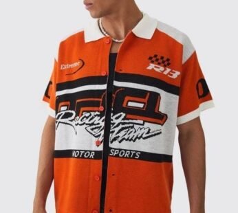 Boxy Oversized Moto Knitted Shirt