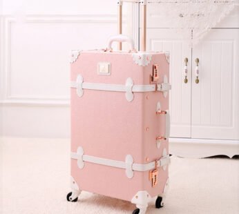 Retro Ladies Luggage Trolley Suitcase