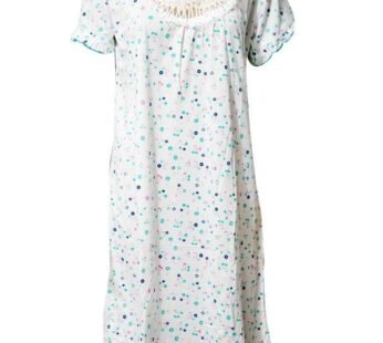 Fancy White Long Nighty Multi Dotted 111.3 – Women Nightdress