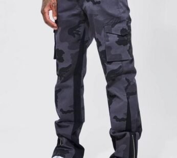 Fixed Waist Skinny Gusset Camo Cargo Trouser
