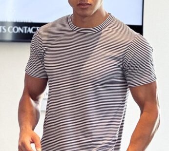 NEXTAGE BLACK STRIPE DETAIL CONTRAST T-SHIRT