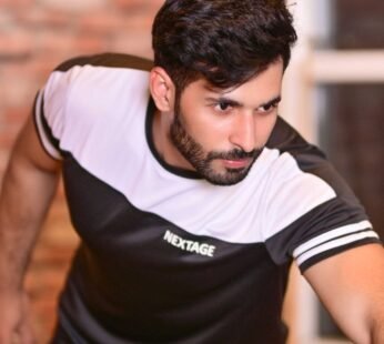 NEXTAGE Slogan Black Vibes Dri Fit Shirt