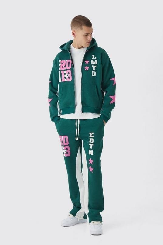Oversized Boxy Varsity Ltd Edt Zip Through Gusset Tracksuit