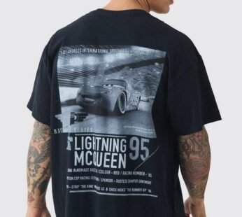 Oversized Disney Cars License Back Print T-shirt