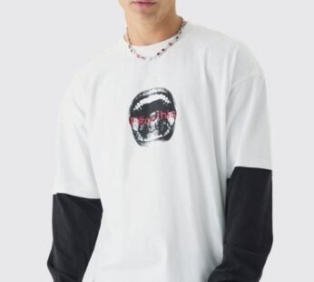 Oversized Heavyweight Faux Layer Graphic T-Shirt