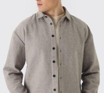 Oversized Herringbone Overshirt