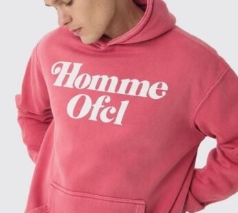 Oversized Homme OFCL Graphic Washed Hoodie