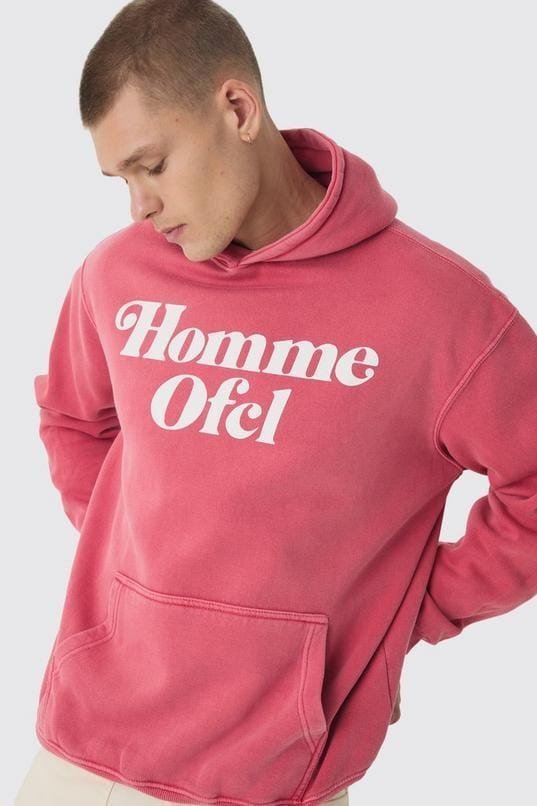 Oversized Homme OFCL Graphic Washed Hoodie