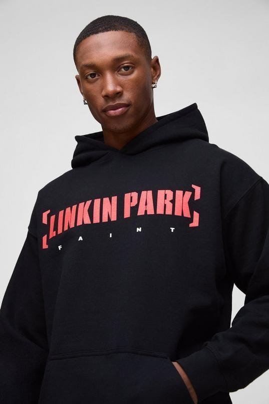 Oversized Linkin Park Band License Print Hoodie