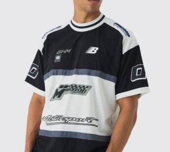 Oversized Panelled Motor Sport T-shirt