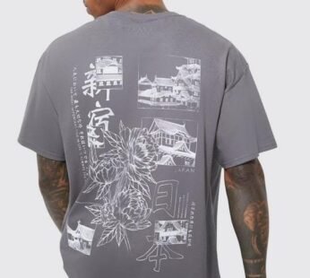 Oversized Stencil Back Graphic T-shirt