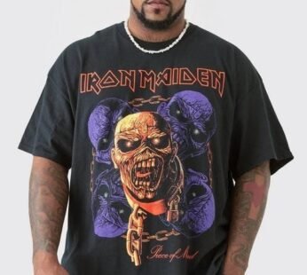 Plus Iron Maiden License Print T-shirt