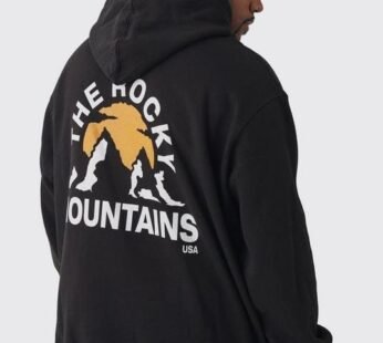 Plus Mountains Graphic Oversized Hoodie