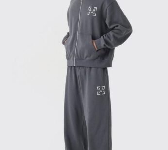 Regular Paisley Back Print Zip Through Tracksuit