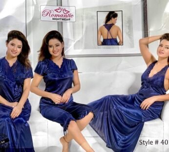 Romantic Nightwear – 4Pcs Bridal Nighty