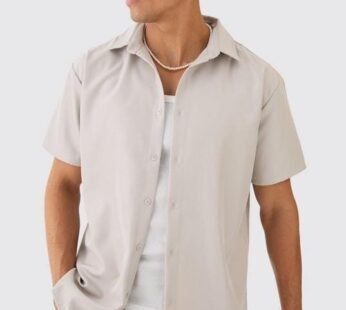 Short Sleeve Soft Twill Oversized Shirt