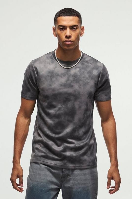 Slim Super Heavy Suede Textured T-Shirt