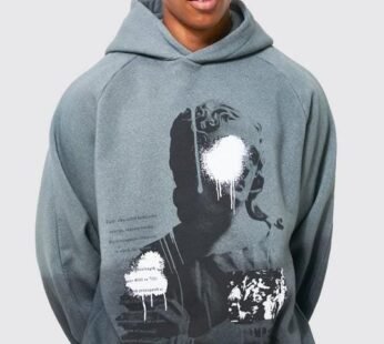 Statue Print Ombre Hoodie