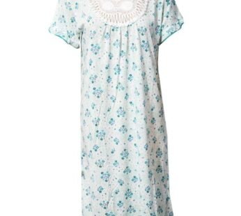 Stylish White Long Nighty With Flower Print 111.9 –