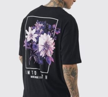 Tall Oversized Floral Back Graphic T-shirt