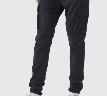 Tall Skinny Fit Elasticated Waist Cuffed Cargo Trousers