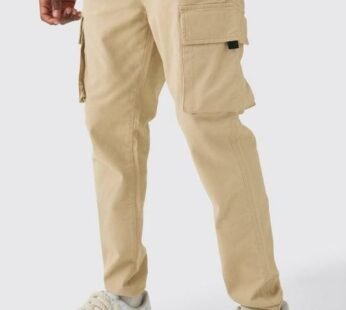 Tall Skinny Fit Elasticated Waist Cuffed Cargo Trousers